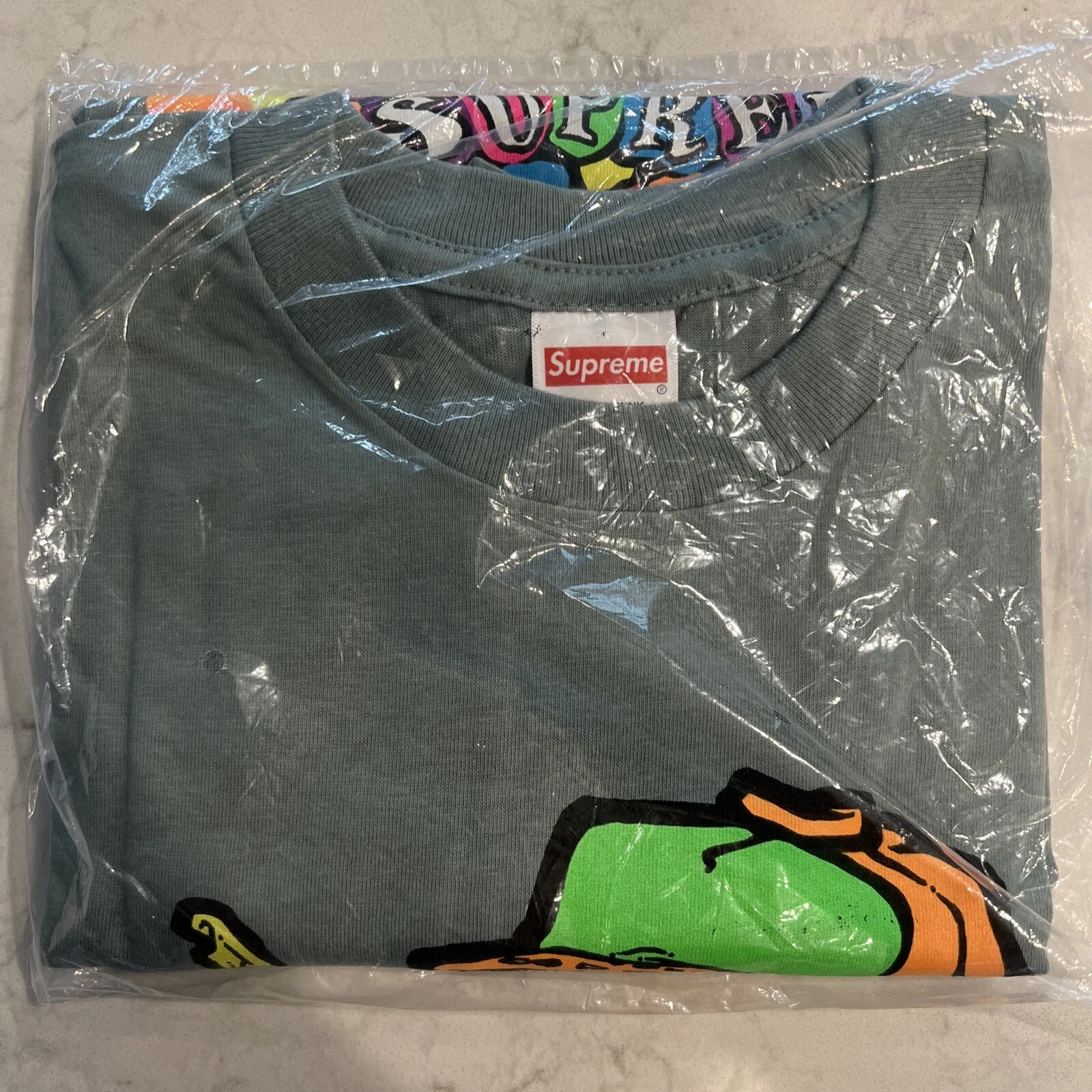 T shirt SUPREME Molotov Kid sauge foncé SS19 grandes étiquettes neuves scellées expédiées maintenant L