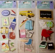 Lot Of 3 Jolees First Day Of School Stickers Students Bus Backpack Notebook Days