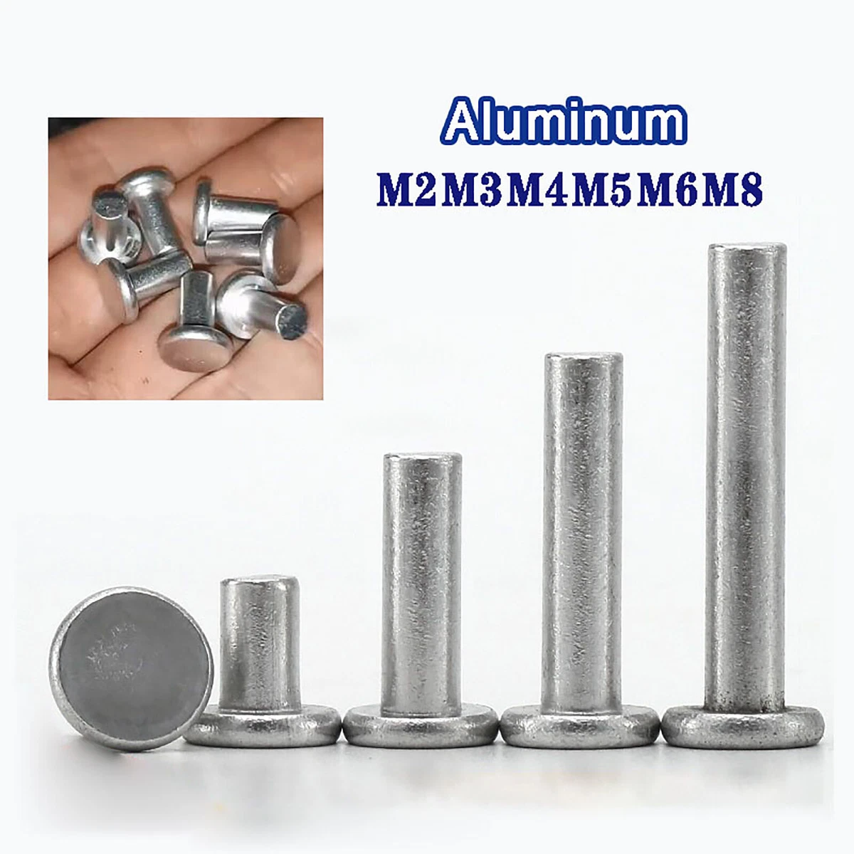 Alu Nieten Ø 2 3 4 5 6 8 mm Flachkopf Aluniet Aluminium