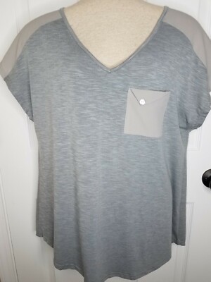 Moosungeek Womens Gray Top Tunic Tee Pocket XL NWT