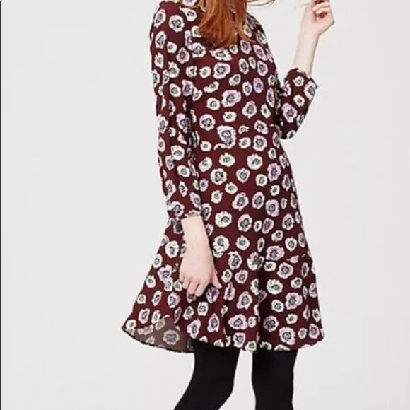 Loft top maroon dress