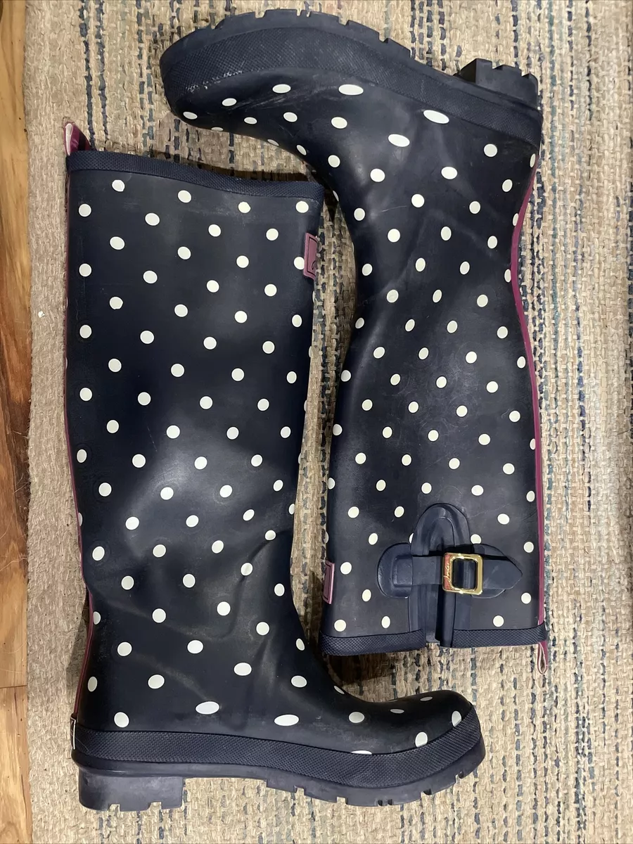 Joules polka dot shop rain boots
