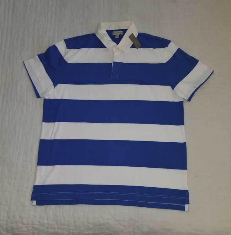 NEW MEN'S M XL J CREW RUGBY SHORT SLEEVE POLO SHIRT IN UNDERWATER