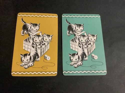 Swap Card, Genuine Vintage 50s Cats X2