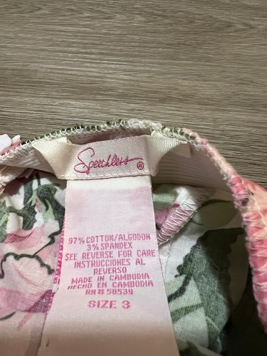 Speechless Sleeveless Hawaiian Luau Dress Size 3 Pink Green and White Cotton h28 - Picture 6 of 6