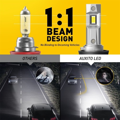 LED Bulbs Durable Car Lamps H8 H9 H11 Super Bright Headlight Hi Lo Beam AUXITO - Picture 7 of 12