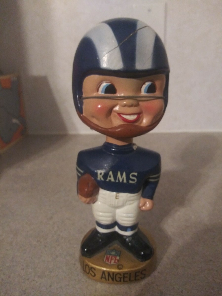 1960's Bobble Head Nodder Los Angeles LA Rams Round Gold Base