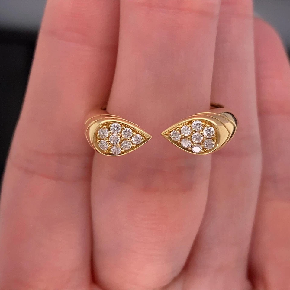 Kat Florence 18k Yellow Gold 0.20Ctw D Flawless Diamond Open Ring $13000 - Image 2 of 4