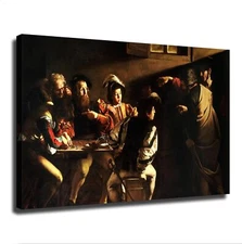 Caravaggio Oil Painting The Calling of St Matthew Poster Canvas Print HD Picture