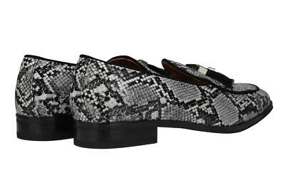 Mens Black White Snakeskin Print Effect PU Leather Tassel  display picture 3