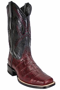 black cherry square toe boots