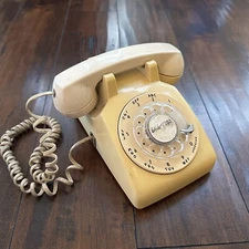 VTG Bell System Western Electric Beige Rotary Dial Desk Telephone 500 NE591 60s