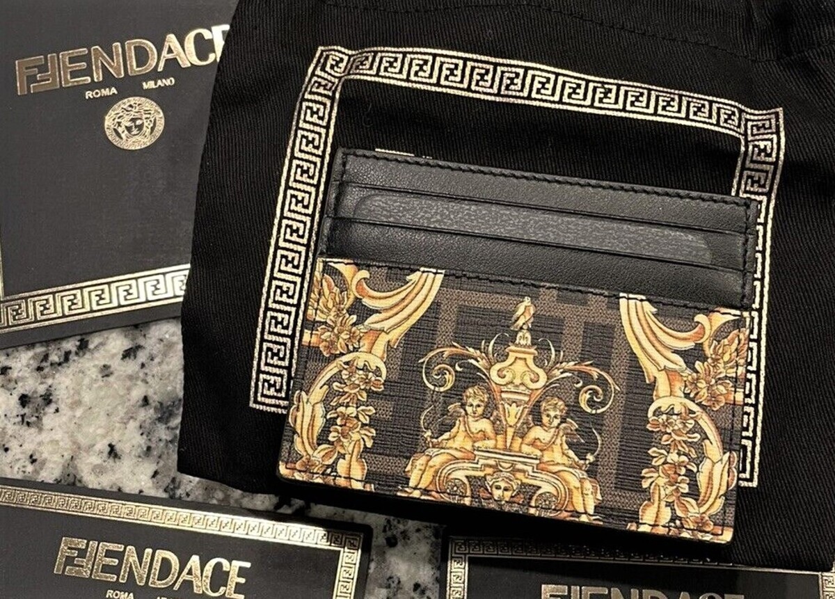 FENDI VERSACE FENDACE カードケース VERSACE x FENDI 'FENDACE' Authentic Men's Leather Card