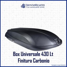 BOX BAULE AUTO DA TETTO PORTAPACCHI PORTATUTTO 430 LT PORTABAGAGLI CARBONIO -