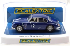 Scalextric Jaguar Mk II -Grant Williams Racing DPR W/ Lights 1/32 Slot Car C4596