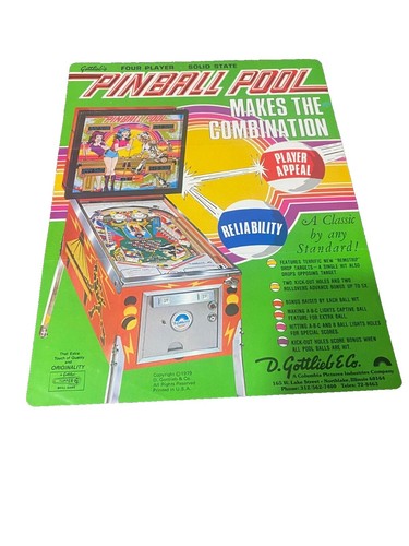 Vintage Atomic Arcade Pinball Pin Ball Game 1979 Japan #7054 By