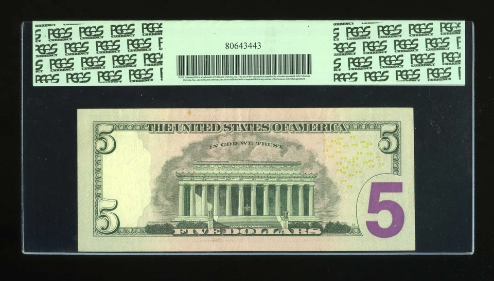 DBR 2013 $5 FRN San Francisco STAR Fr. 1996-L* PCGS XF-40 Serial ML03082420* - Image 2 of 2