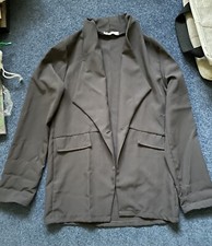 Krisp London Ladies Blazer One Button Size Small S Charcoal Grey