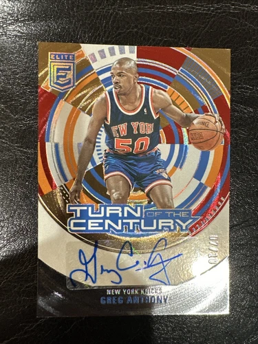 2023-24 Donruss Elite Greg Anthony Turn Of The Century Auto Asia Gold /10 Knicks