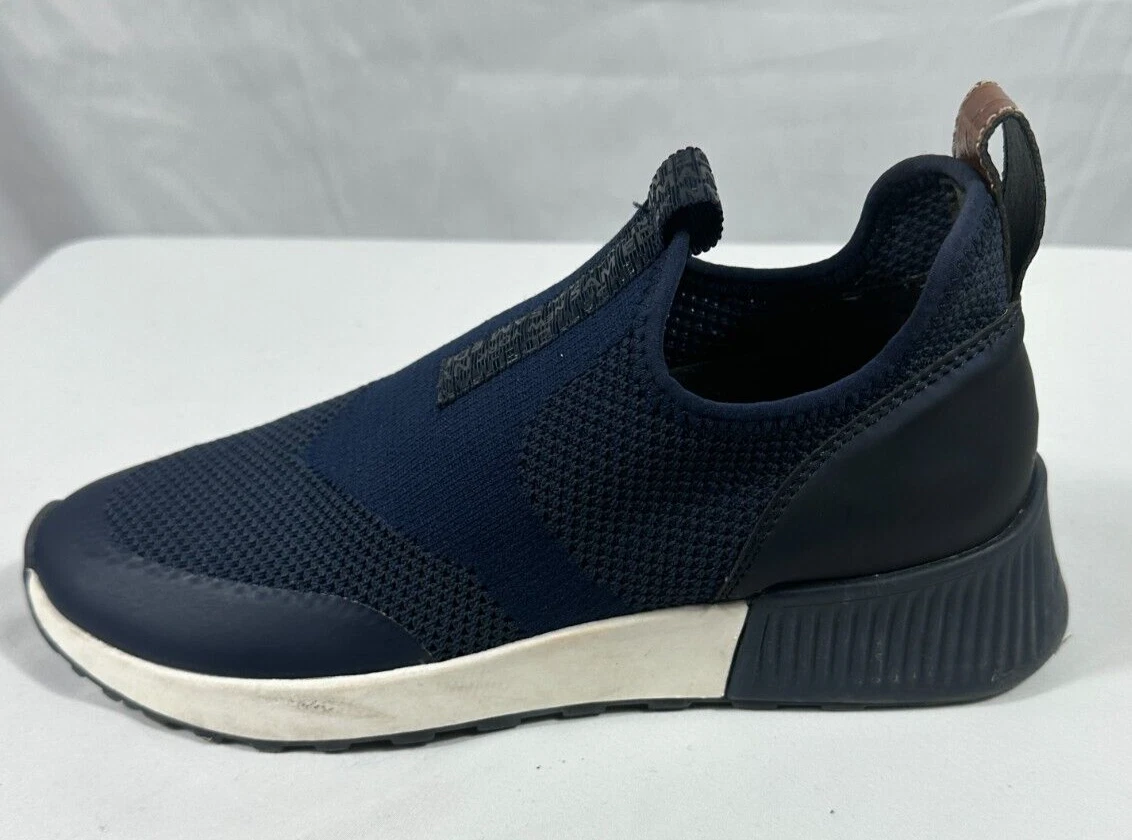 SAM EDELMAN Womens Size 7.5 Dania Sneakers Navy Blue Slip On Shoes EUC Stretch