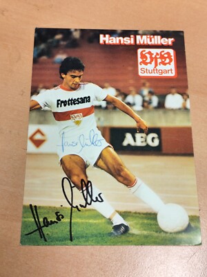 Original Autogramm Hansi Müller VFB Stuttgart Fan Fussball Legende FL