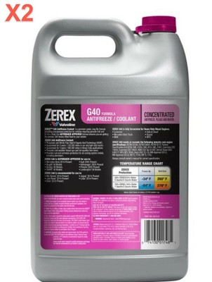 2 Gallons Engine Coolant/Antifreeze Zerex PINK Concentrated G40 Formula HOAT