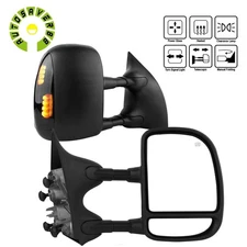 Pair Power Heated Tow Mirrors for 1999-2007 Ford F250-F550 SuperDuty Manual Fold