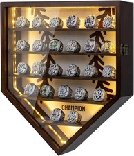 Championship Ring Display Case Display 25pcs Rings,Baseball Ring Display Case wi