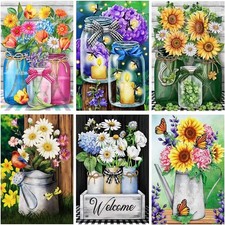 6 Pack Diamond Paintings, Flower Diamond Painting Kits for Adults   5D DIY Fu...