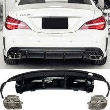 F&uuml;r Mercedes CLA-Kasse C117 Diffusor + Auspuffblenden (CHROM) CLA45
