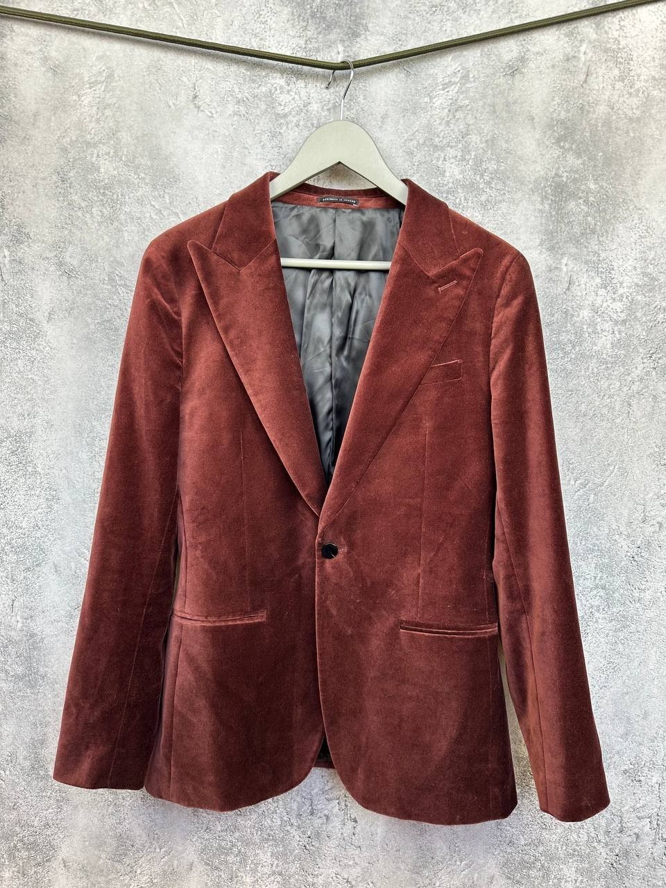 RRP $400 Reiss Apsara Tailored Single-Breasted Velvet Blazer Tailored-Fit Size S