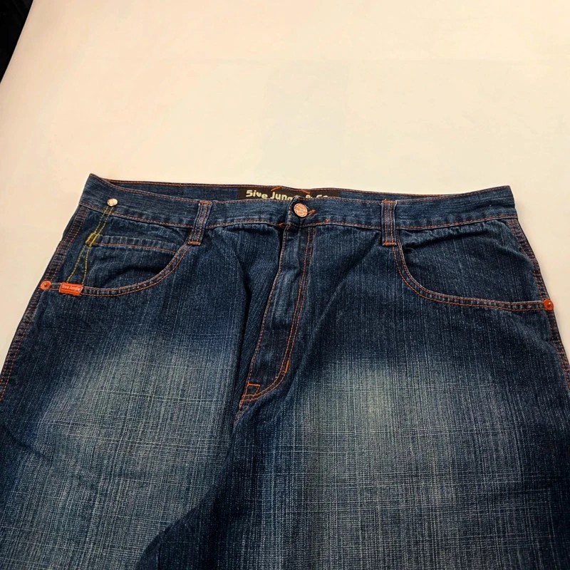 2735 5ive Jungle Y2K Baggy Jeans Navy W42 L32 Streetwear Skater Hiphop image 5