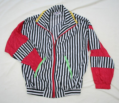 VINTAGE 80s HIP HOP JACKET WOMENS PARACHUTE WINDBREAKER ROCKER CHICK RARE FIND