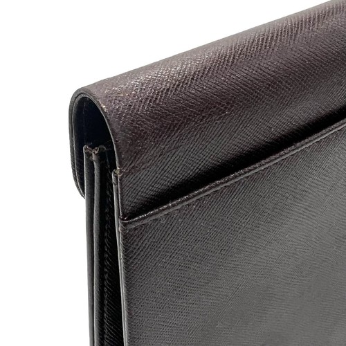Yves Saint Laurent Brown Saffiano Leather Clutch Bag YSL Authentic #797 - Afbeelding 11 van 21