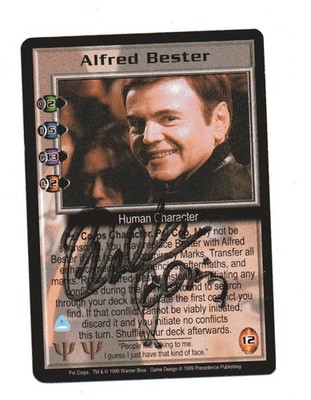 BT's Babylon 5 CCG  Alfred Bester Embossed  / Autograph NM never played