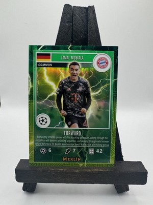 2024-25 Topps Merlin UEFA Jamal Musiala Merlin s Gamers Lightning Green MG-18