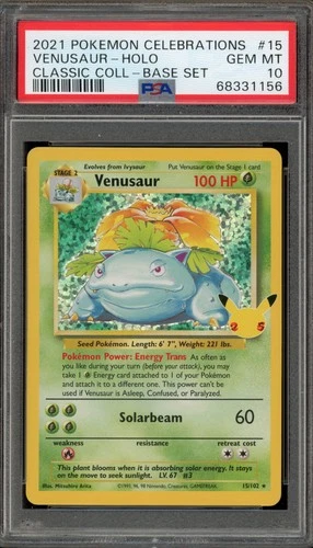 Pokemon Venusaur Celebrations Classic Coll. Base Set Holo Rare #15 PSA 10