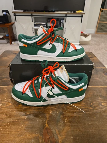 Off White x Nike Dunk Low Pine Green CT0856-100 Size 11 Mens Pre-owned 