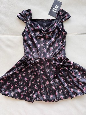 NWT FBZ Flowers By Zoe Girls Black Velvet Pink Flowers Dress Size 6x $75