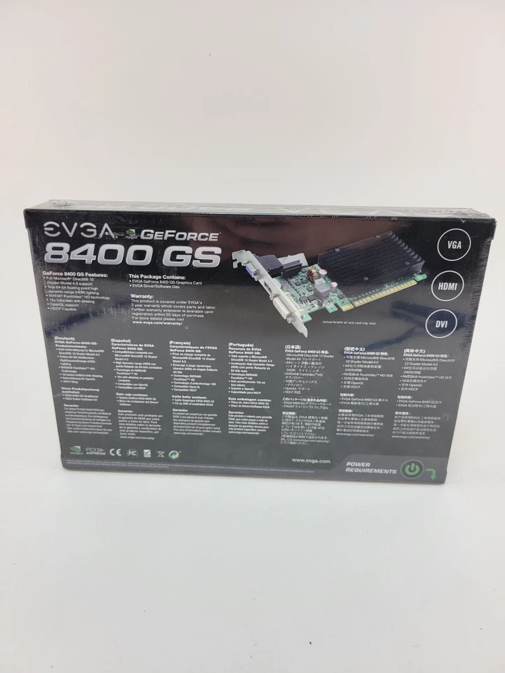 EVGA Nvidia GeForce 8400GS, 1024MB DDR3, PCI-E 2.0 Graphics Card-NEW SEALED BOX - Image 2 of 4