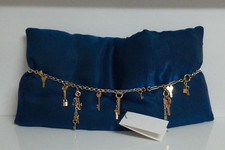 Neu ZARA Gold & Silber Farbe Metall Schlüssel Multi Anhänger Gürtel/Halskette, One Size, M, S