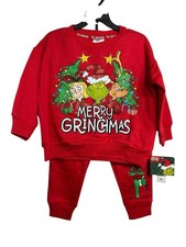 the grinch toddler girls sweat shirt  sweat pants outfit size 2T
