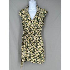 Urban Outfitters Dress Womens Small Yellow Floral Mini Wrap Boho Cottagecore