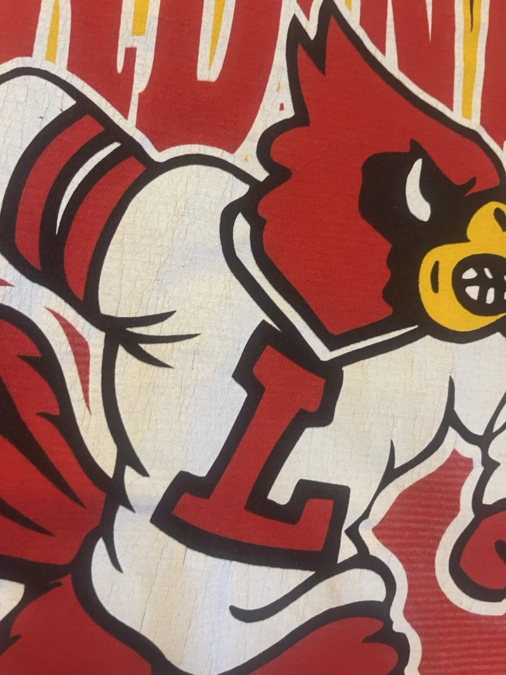 Camiseta Vintage Años 90 University Of Louisville Cardinals Hombre’s Talla Mediana Foto 3 de 4