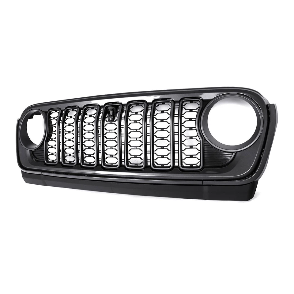 Granite Crystal Grill W/ Camera Hole For 2018-2024 Jeep Wrangler Gladiator JL JT Foto 4 de 4