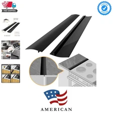 2 Pack Silicone Stove Counter Gap Covers 21" Heat Resistant Black
