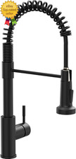 Black Kitchen Faucet with Pull down Sprayer Single Hole Spring Kitchen Sink