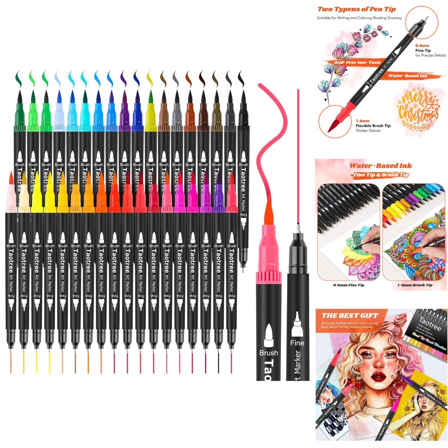 Versatile 36 Color Dual Tip Marker Set - Perfect for Calligr