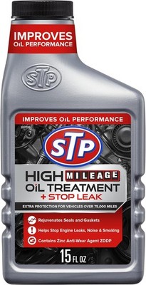 STP High Mileage Oil Treatment 15oz   Stop Leak, Reduces Engine Wear