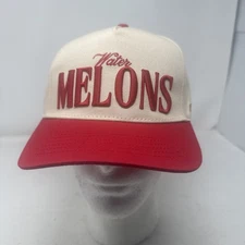 Water MELONS Mela Accessories Hat Adjustable Snapback Tan Red Cap One Size